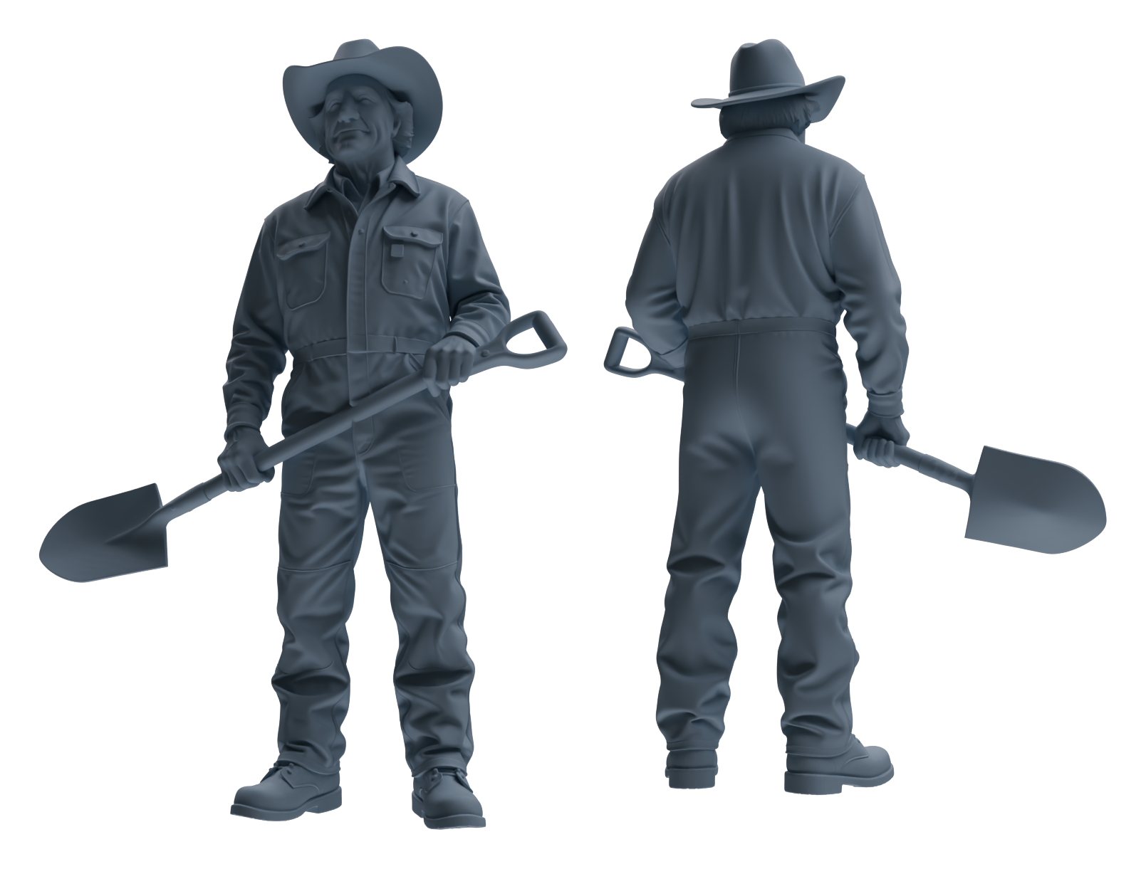 Detail view of MRY-SFW LYTR922 Farm Cowboy Worker Multi-pose Modern Model 3 pcs Model