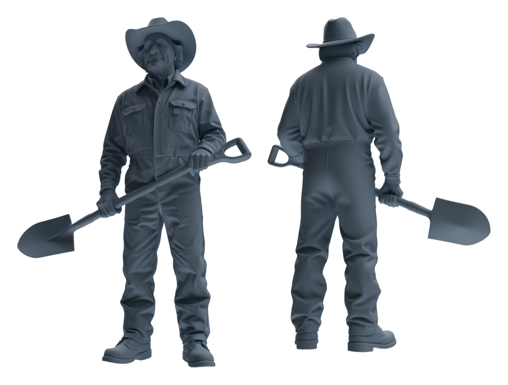 Detail view of MRY-SFW LYTR922 Farm Cowboy Worker Multi-pose Modern Model 3 pcs Model