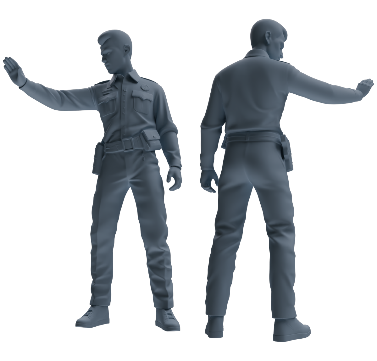 Detail view of MRY-SFW LYGR680 Los Angeles Patrol Police Six-Person Training Group Model