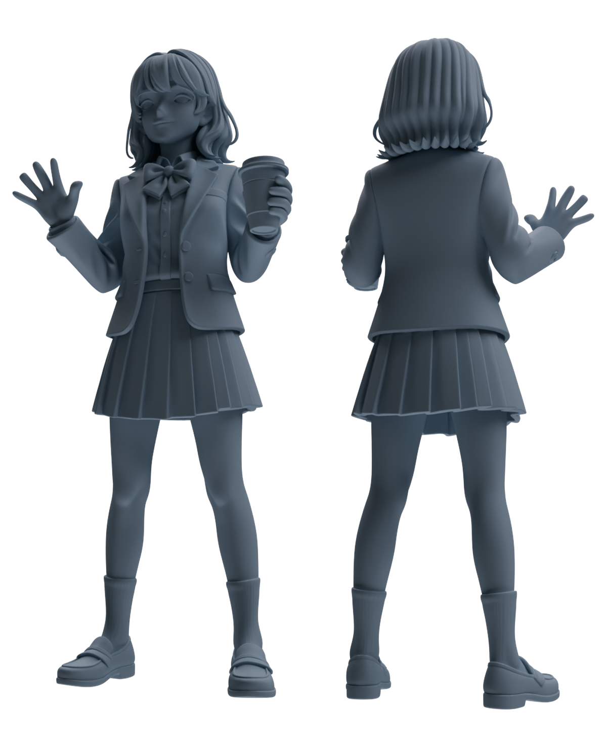 Detail view of MRY-SFW LYTR896 School Uniform Girl Modern Model 3 pcs Model