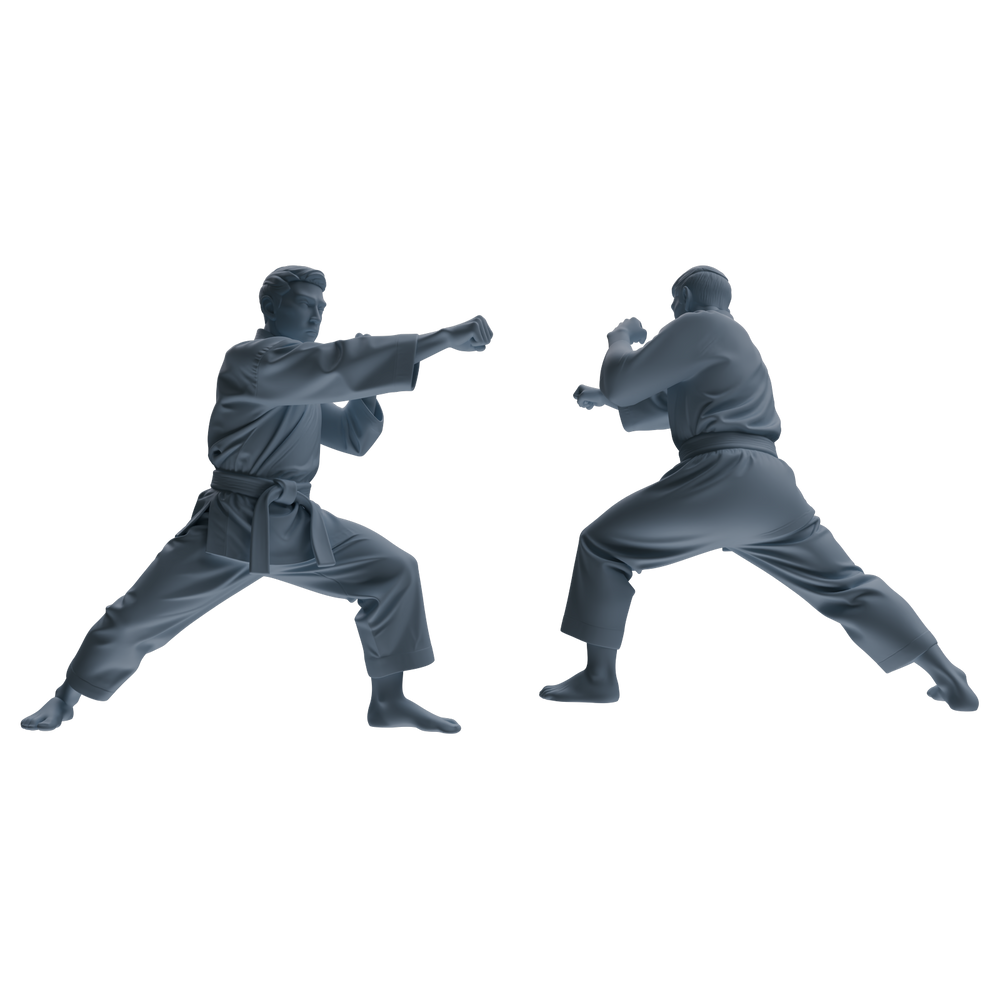 Detail view of MRY-SFW LYTR815 Karate Male Athlete Figure Modern Model 6 pcs Miniature Car Diorama Figures Scene Props Accessories Resin Model