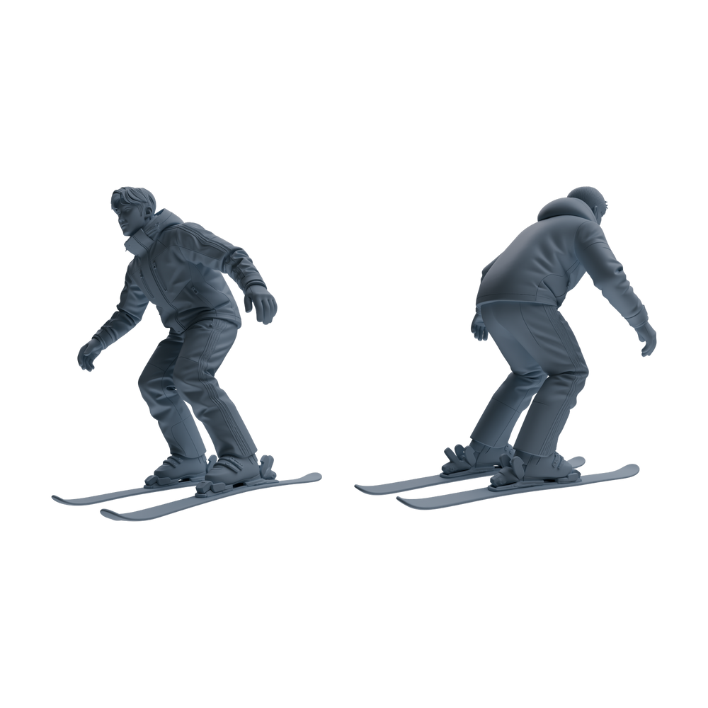 Detail view of MRY-SFW LYTR803 Skiing Figure Modern Model 6 pcs Miniature Car Diorama Figures Scene Props Accessories Resin Model