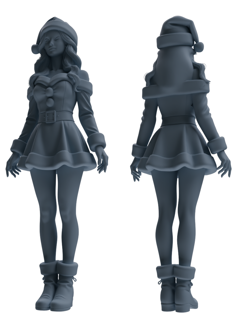 Detail view of MRY-SFW LYTR881 Christmas Style Girl Figure Modern Model 4 pcs Model