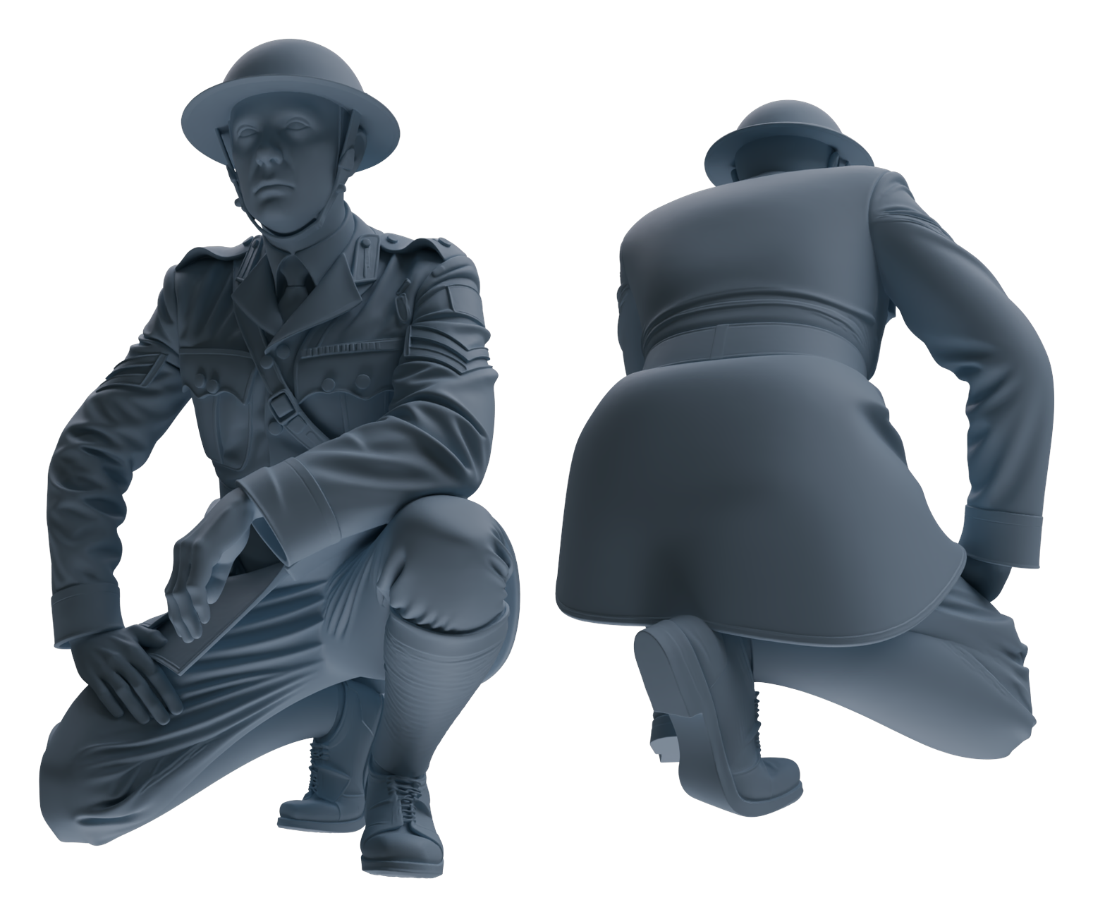 Detail view of MRY-SFW LYGR601 Historical WWII British Army Seven-Person Rest Group Model
