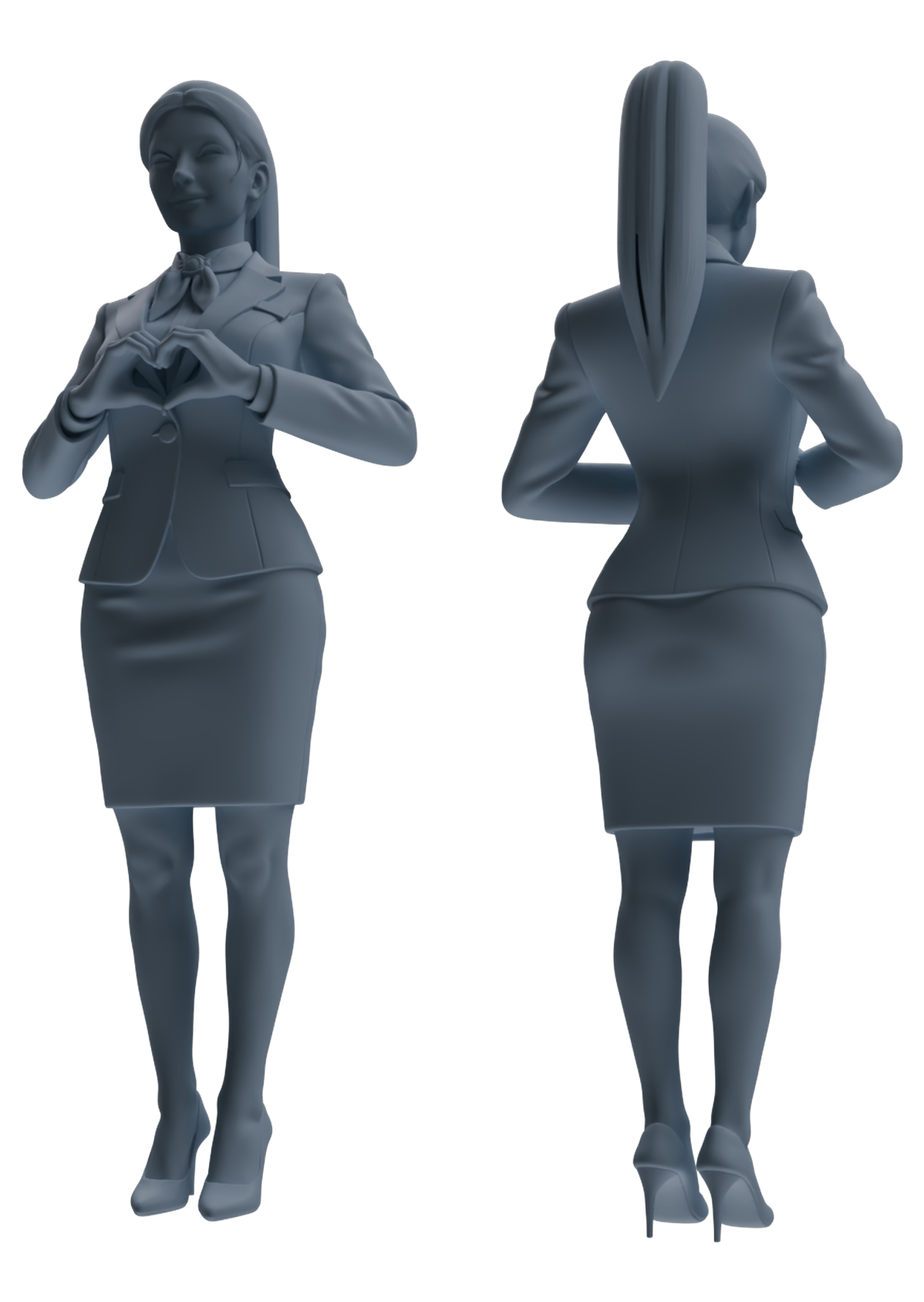 Detail view of MRY-SFW LYTR861 Service Pose Professional Woman Figure Modern Model 4 pcs Miniature Car Diorama Figures Scene Props Accessories Resin Model