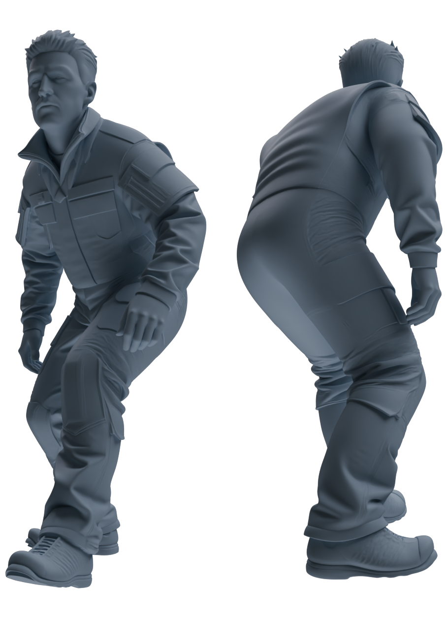 Detail view of MRY-SFW LYGR701 Modern U.S. Military Six-Person Tactics Group Model