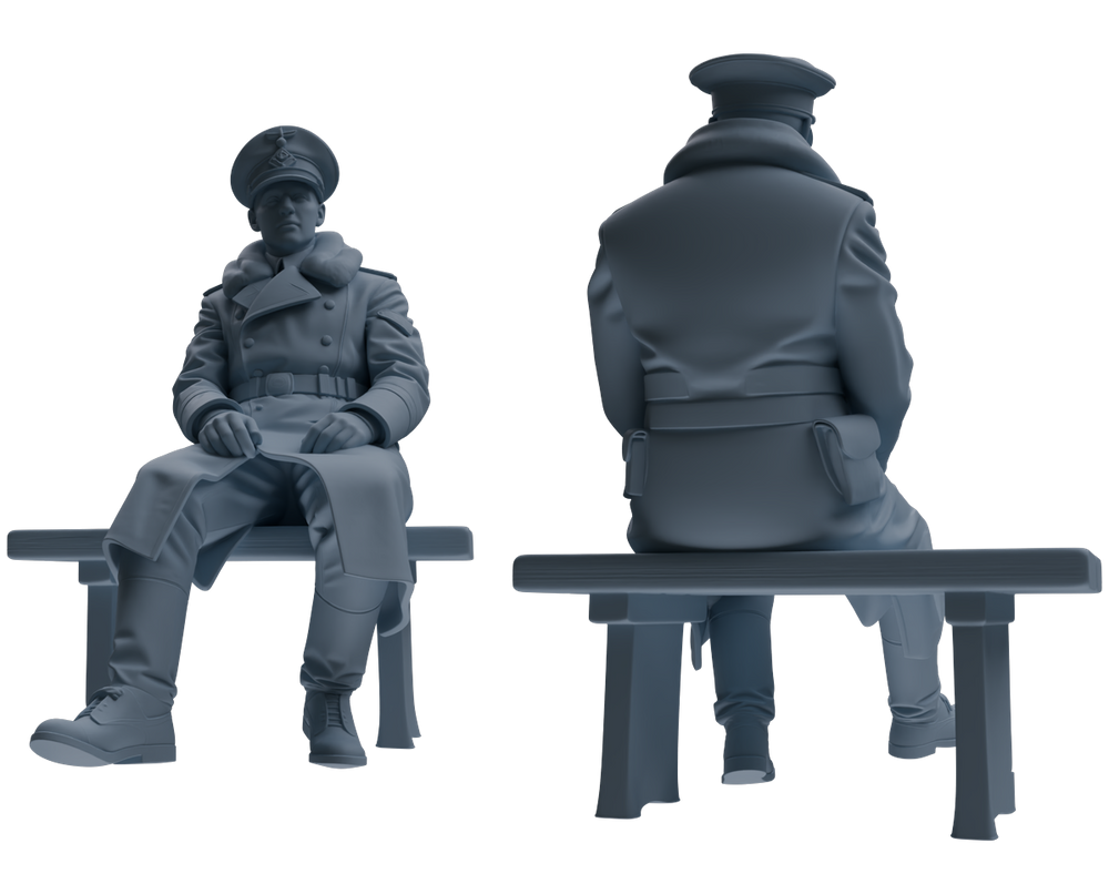 Detail view of MRY-SFW LYGR708 WWII German Army War Scene Six-Person Tactical Designation Group Model