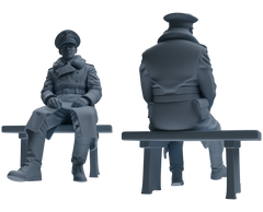 Detail view of MRY-SFW LYGR708 WWII German Army War Scene Six-Person Tactical Designation Group Model