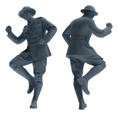 Detail view of MRY-SFW LYGR603 Historical WWII British Army Six-Person Dancing Group Model