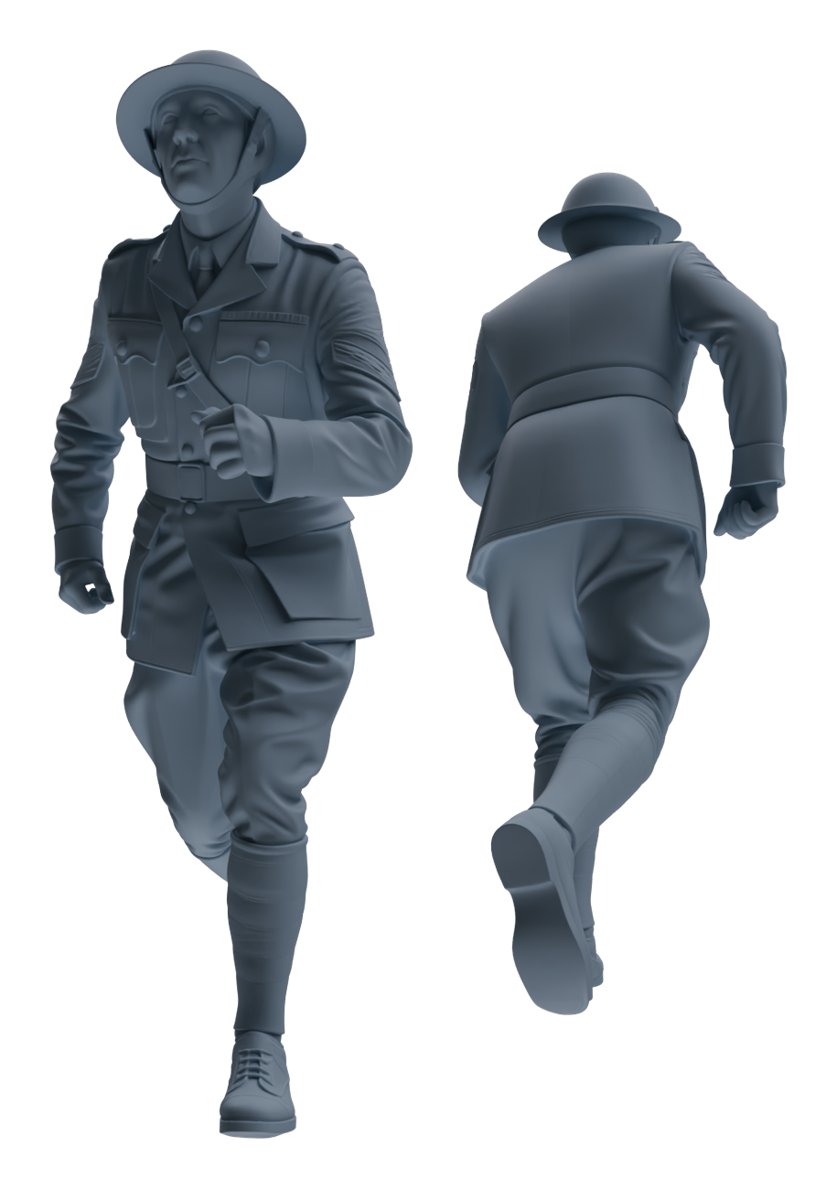 Detail view of MRY-SFW LYGR599 Historical WWII British Army Six-Person Daily Routine Model