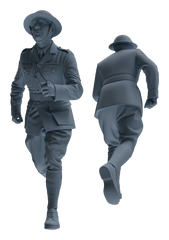 Detail view of MRY-SFW LYGR599 Historical WWII British Army Six-Person Daily Routine Model