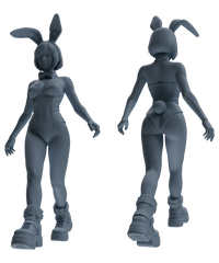 Detail view of MRY-SFW LYTR888 Trendy Bunny Girl Modern Model 4 pcs Model