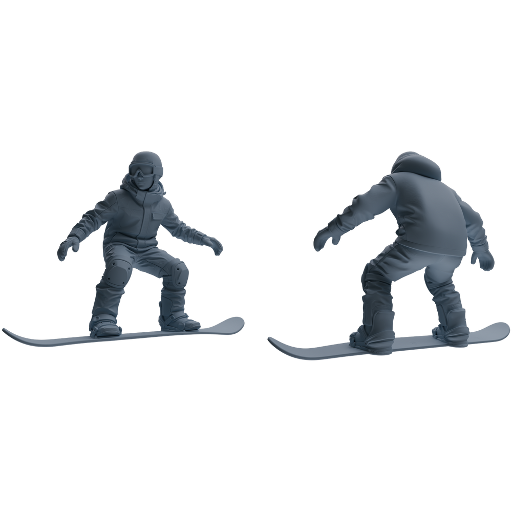 Detail view of MRY-SFW LYTR786 Skiing Figure Modern Model 4 pcs Miniature Car Diorama Figures Scene Props Accessories Resin Model