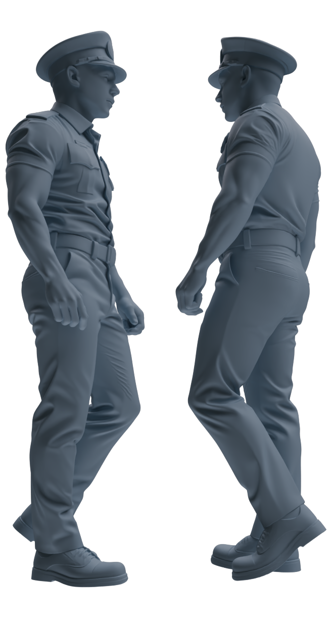 Detail view of MRY-SFW LYGR767 Modern Hong Kong Police Six-Person Daily Routine 2 Model