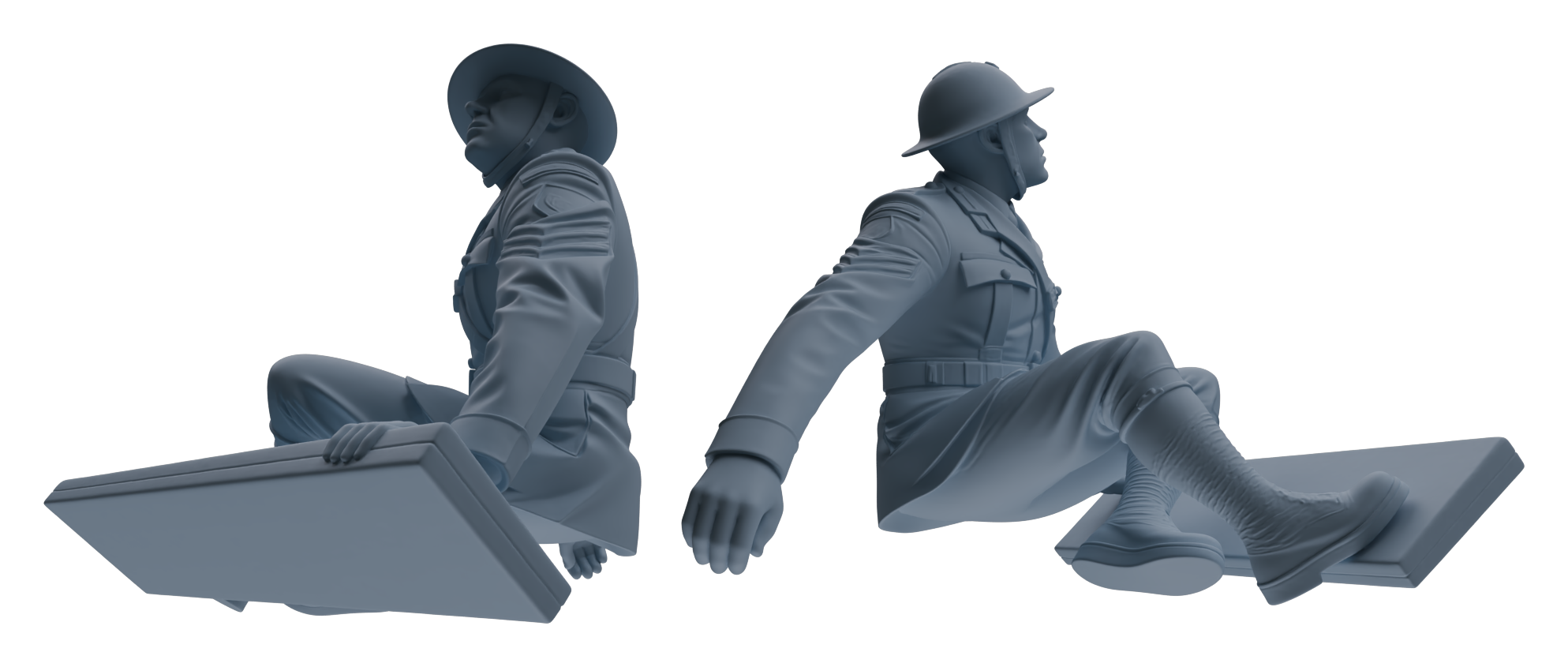 Detail view of MRY-SFW LYGR602 Historical WWII British Army Six-Person Training Group Model