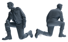 Detail view of MRY-SFW LYGR596 Historical WWII U.S. Army Six-Person Command Group Model