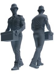 Detail view of MRY-SFW LYGR799 Modern British Police Six-Person Carrying Group Model
