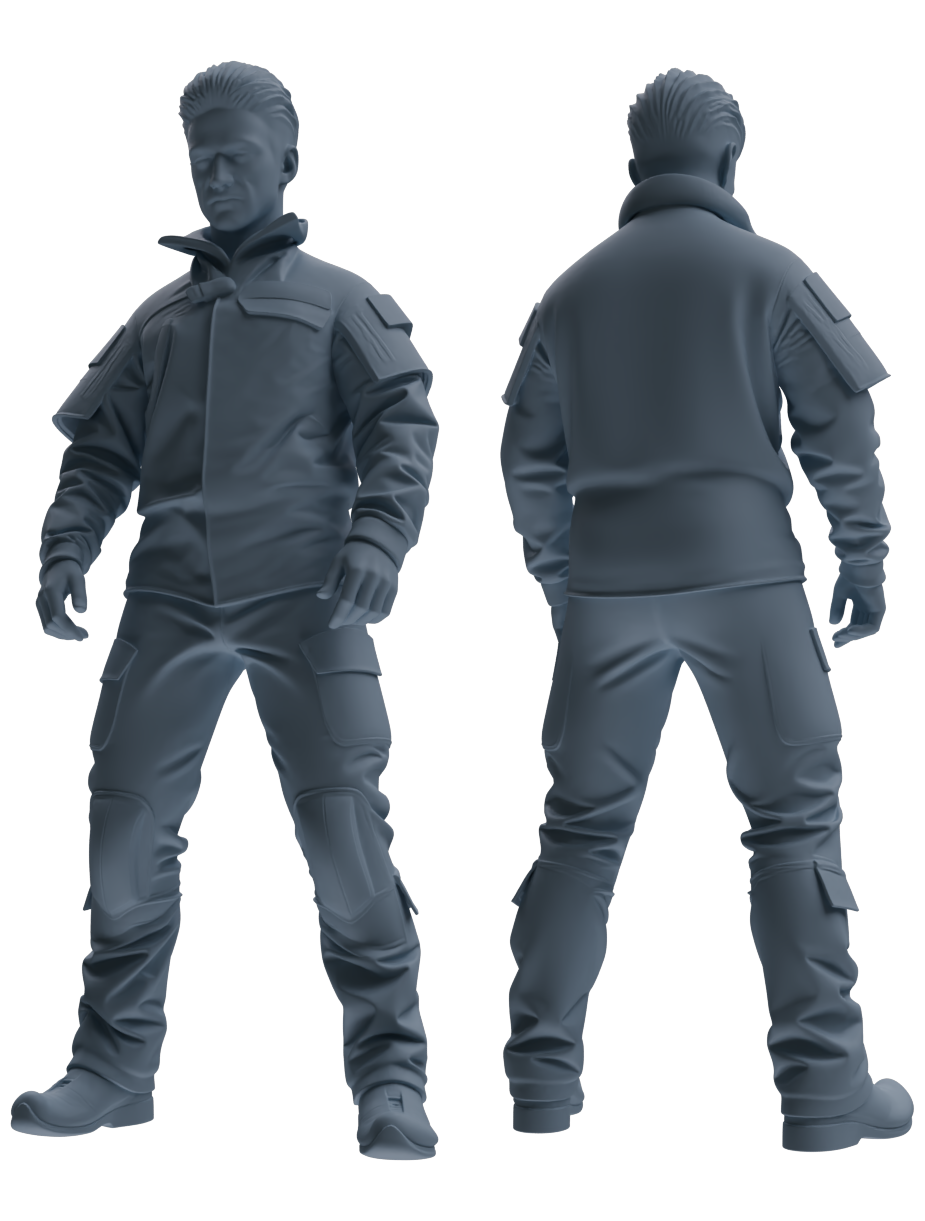 Detail view of MRY-SFW LYGR694 Modern U.S. Military Six-Person Saluting Group Model