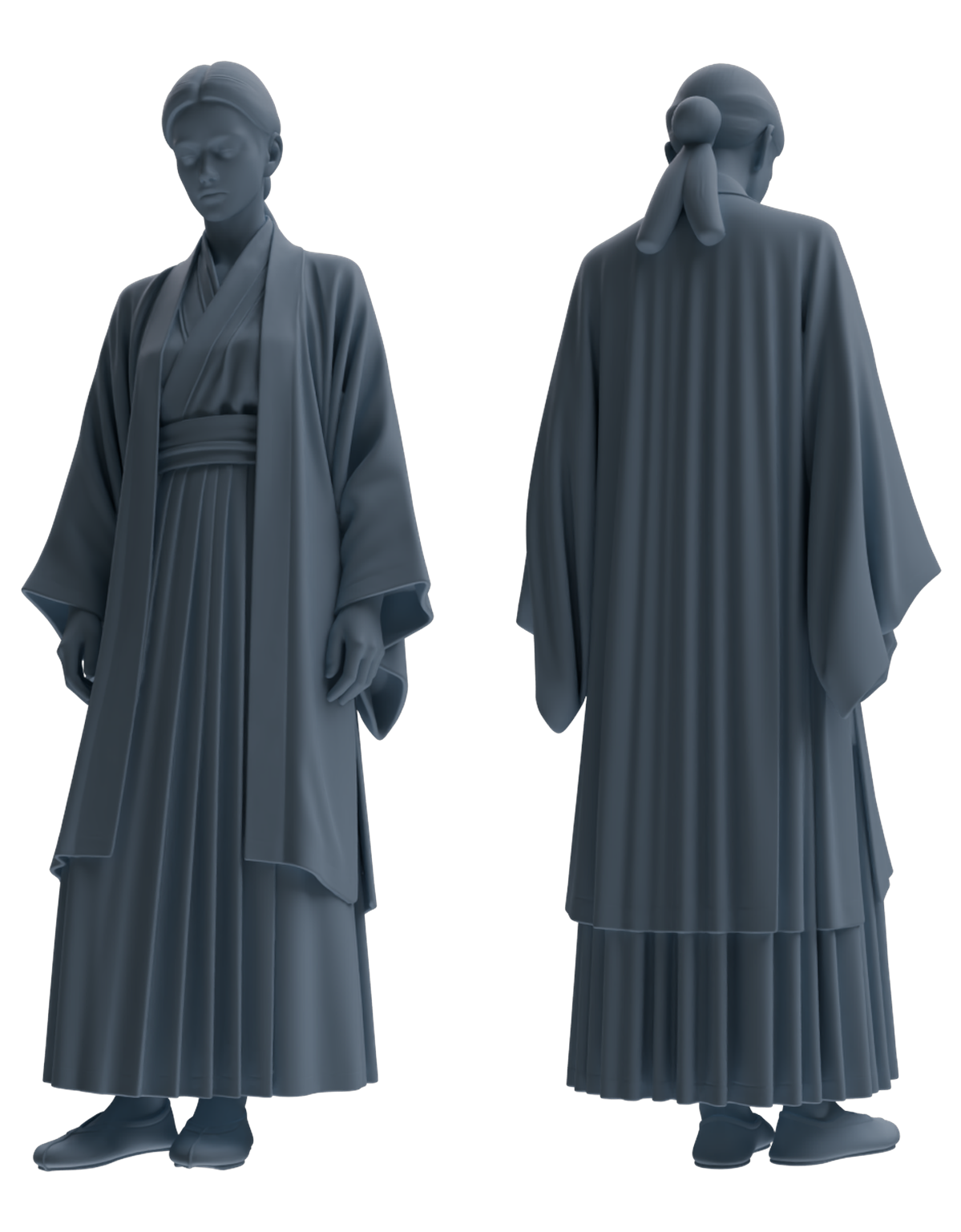 Detail view of MRY-SFW LYTR890 Ancient Hanfu Woman Figure Modern Model 3 pcs Model