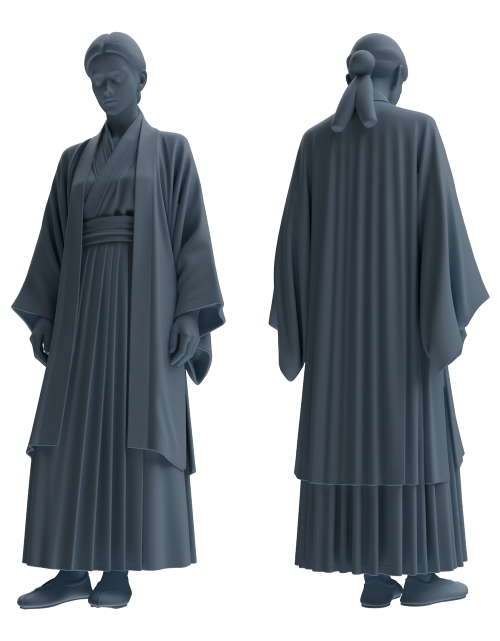Detail view of MRY-SFW LYTR890 Ancient Hanfu Woman Figure Modern Model 3 pcs Model