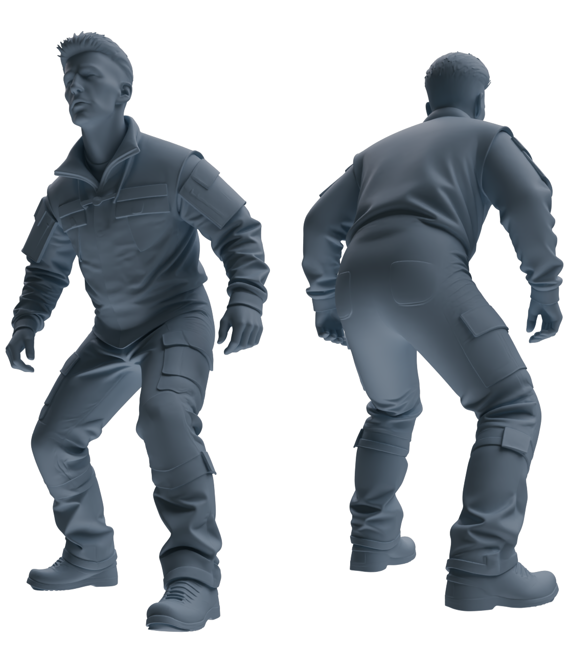 Detail view of MRY-SFW LYGR700 Modern U.S. Military Six-Person Battle Group Model