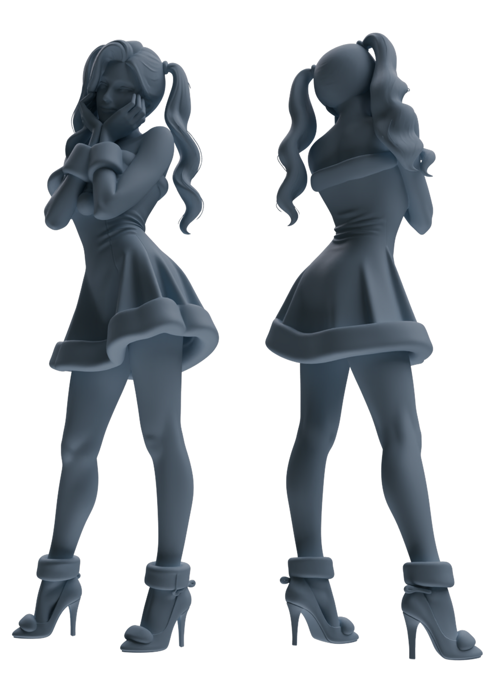 Detail view of MRY-SFW LYTR882 Christmas Themed Woman Figure Modern Model 4 pcs Model