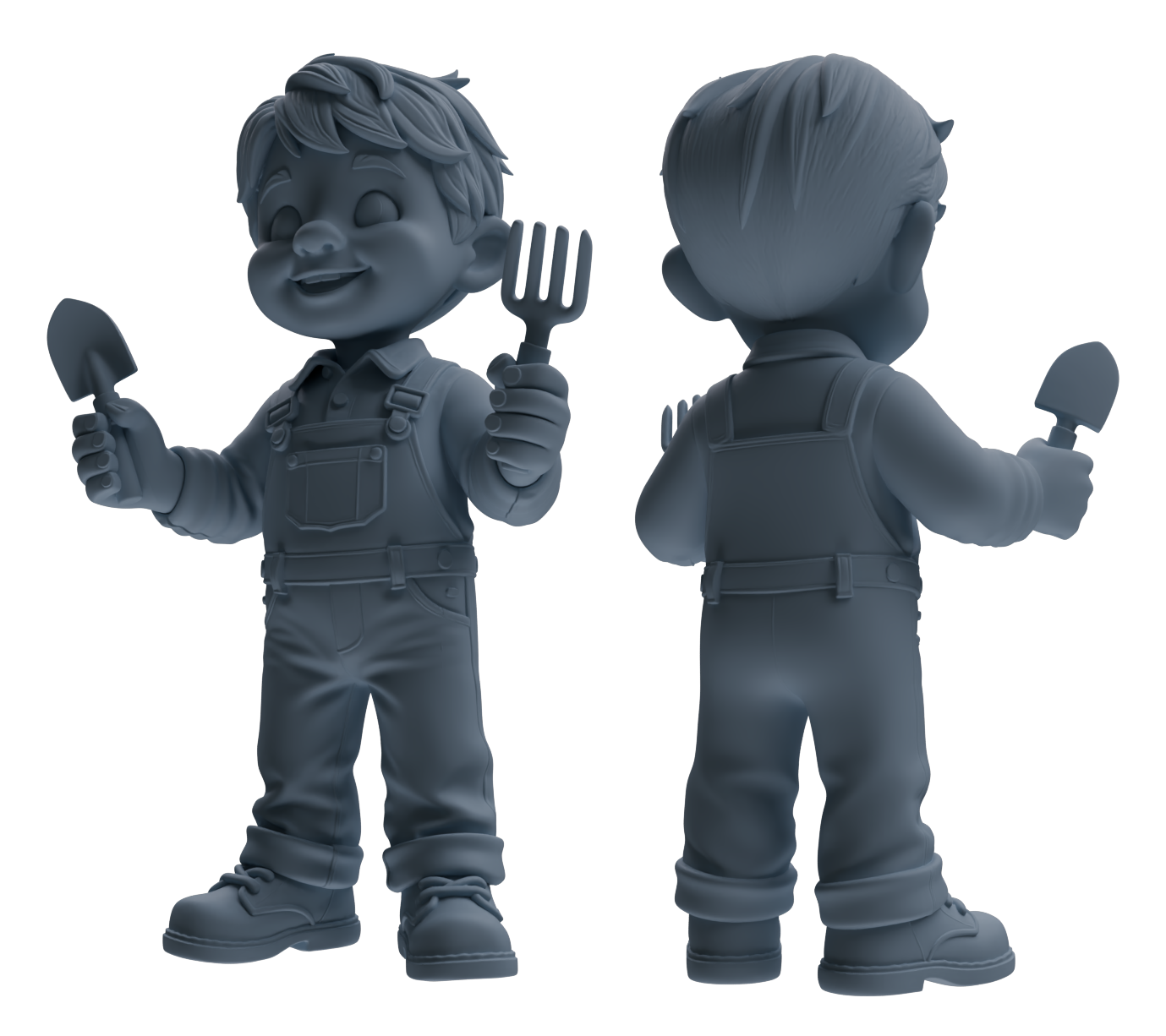 Detail view of MRY-SFW LYTR920 Cartoon Farm Boy Multi-pose Modern Model 3 pcs Model