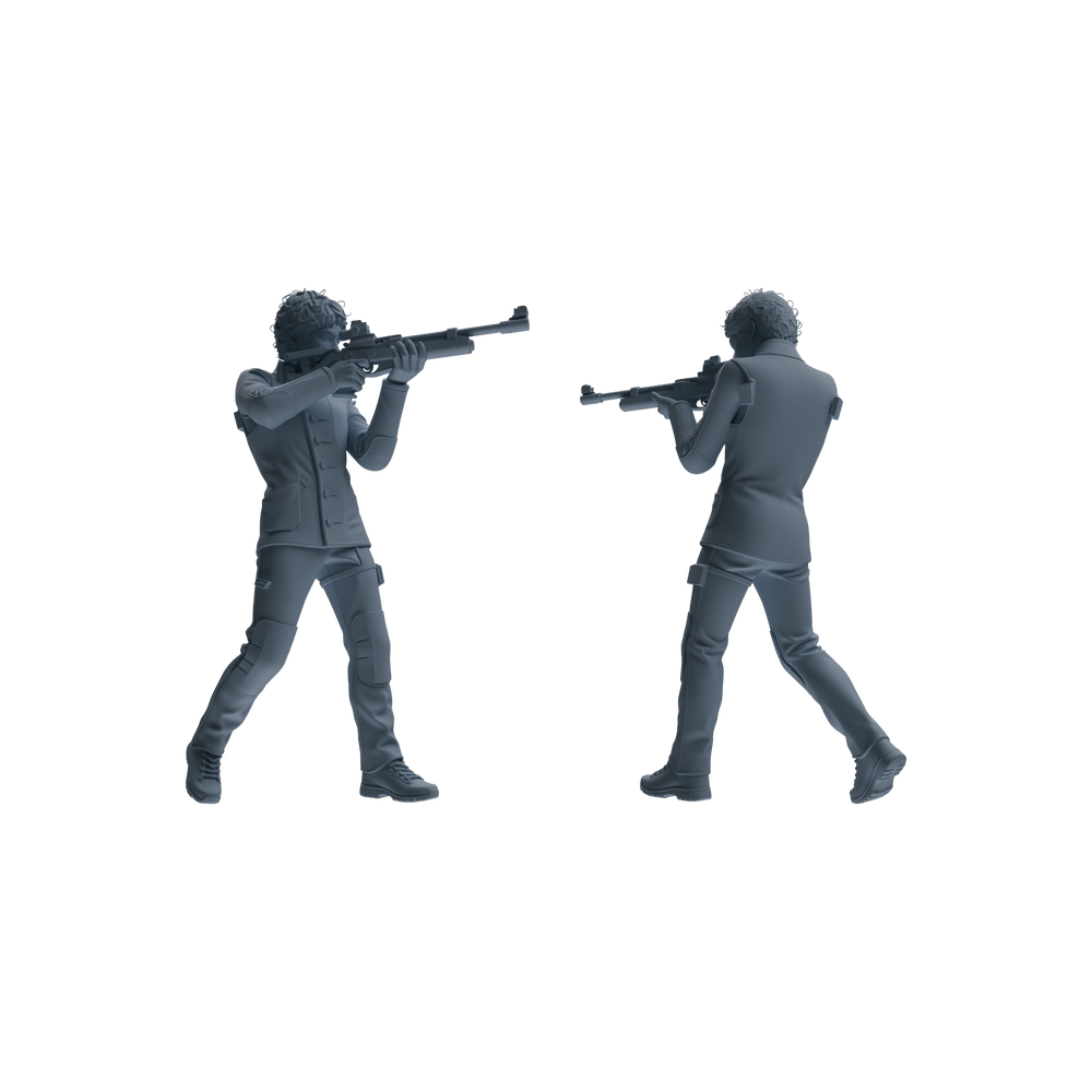 Detail view of MRY-SFW LYTR795 Shooter Figure Modern Model 4 pcs Miniature Car Diorama Figures Scene Props Accessories Resin Model