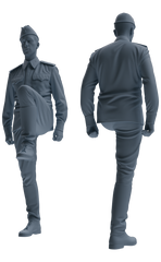 Detail view of MRY-SFW LYGR728 WWII Soviet Army War Scene Six-Person Physical Training Group Model