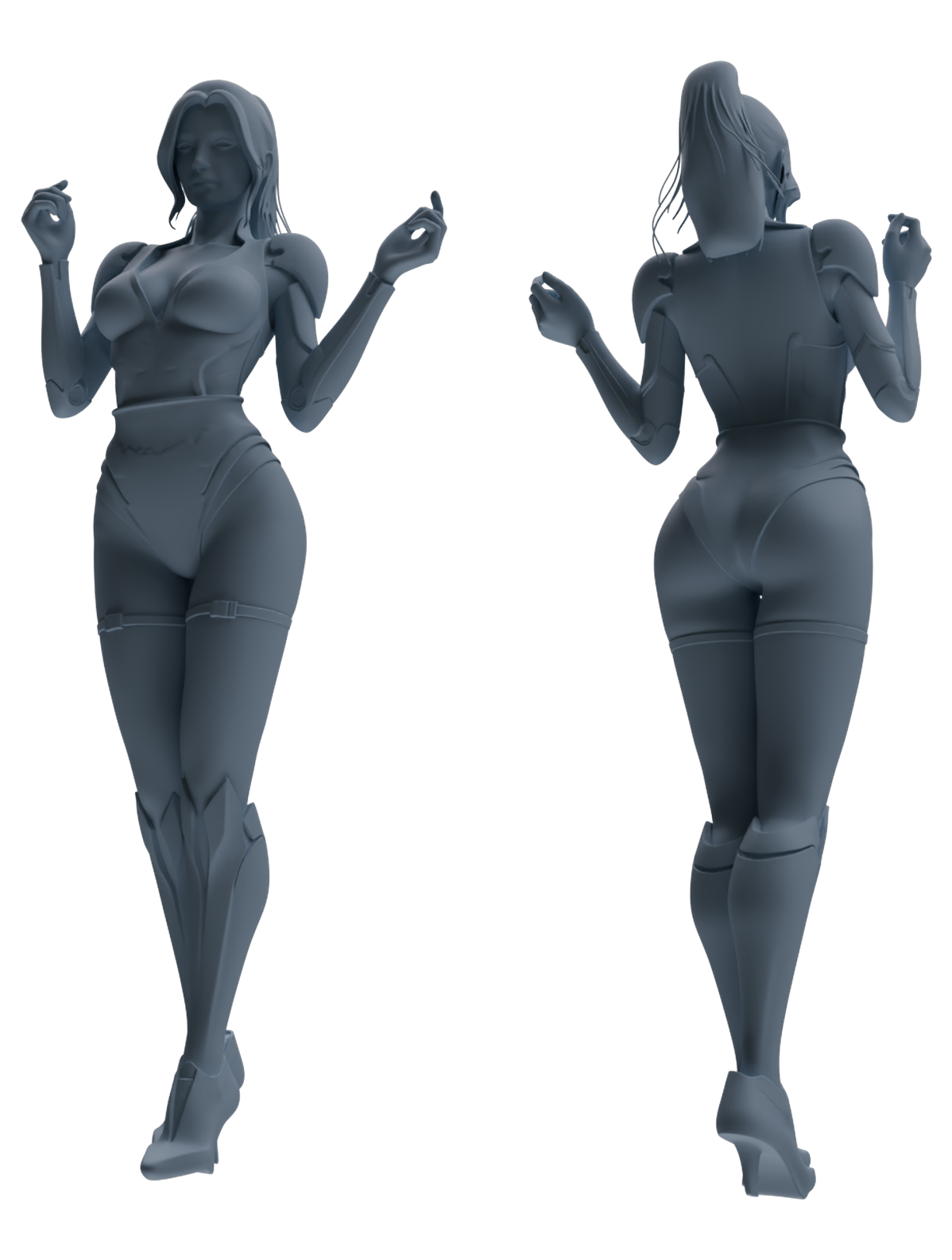 Detail view of MRY-SFW LYTR878 Sci-Fi Modified Woman Figure Modern Model 4 pcs Model