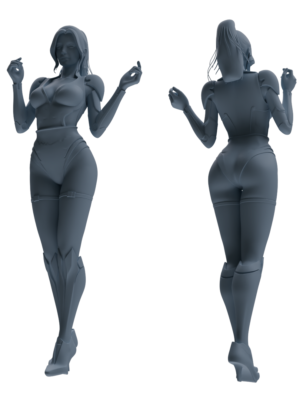 Detail view of MRY-SFW LYTR878 Sci-Fi Modified Woman Figure Modern Model 4 pcs Model