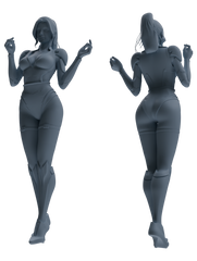 Detail view of MRY-SFW LYTR878 Sci-Fi Modified Woman Figure Modern Model 4 pcs Model