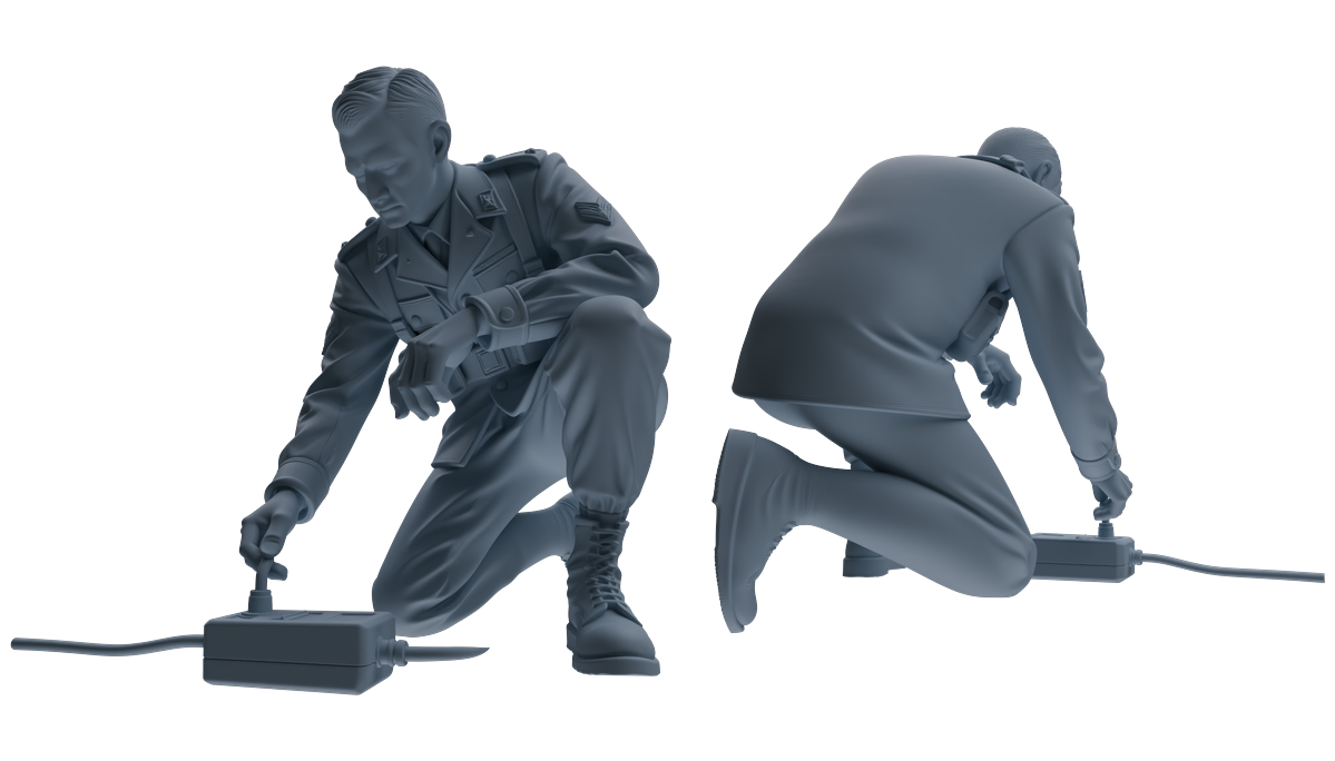 MRY-SFW SSTR190 Miniatures Soldier Model Kit Demolition Command Soldier Pose Modern Model 4 pcs