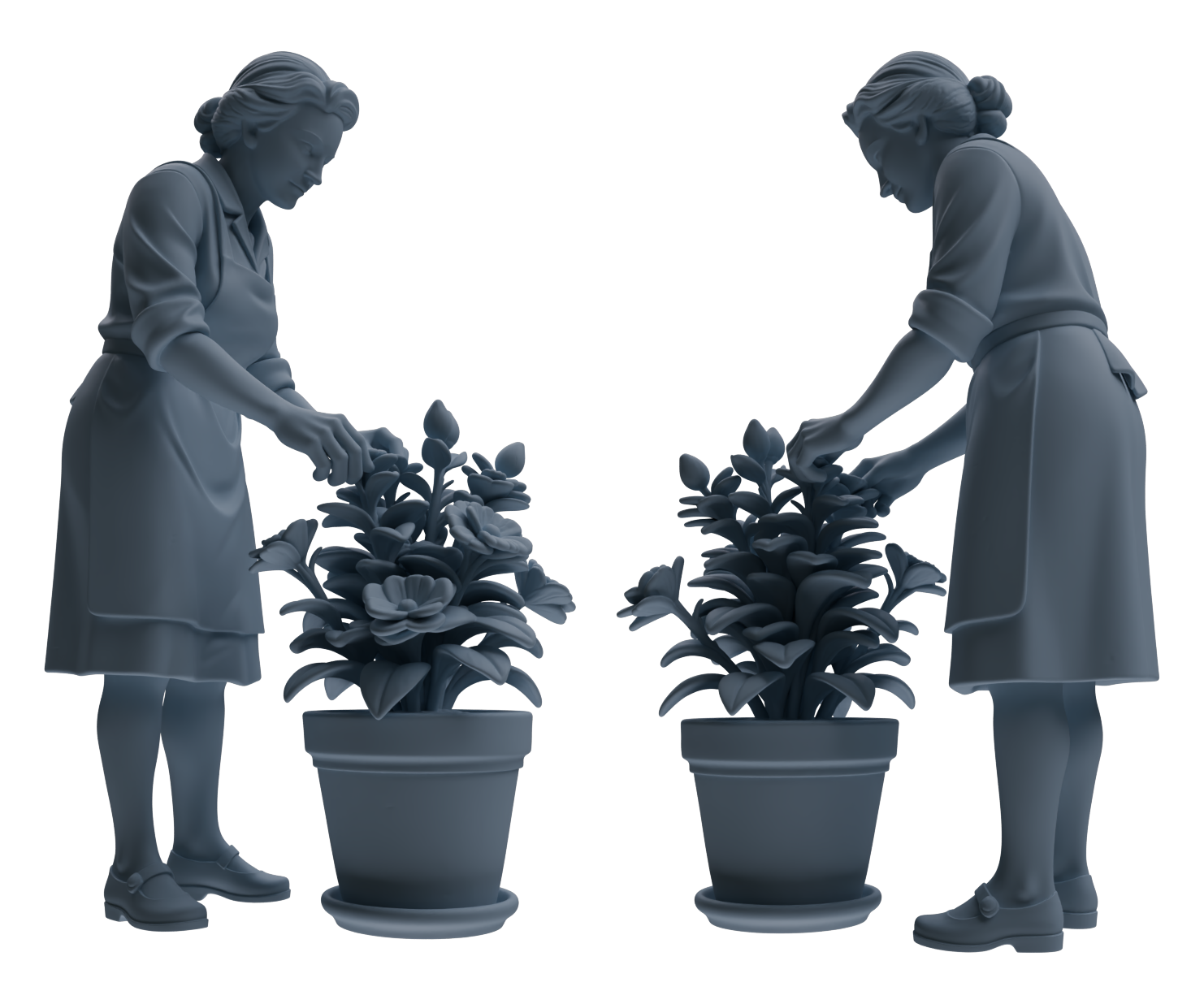 Detail view of MRY-SFW LYTR921 Gardening Woman Multi-pose Modern Model 4 pcs Model