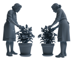 Detail view of MRY-SFW LYTR921 Gardening Woman Multi-pose Modern Model 4 pcs Model
