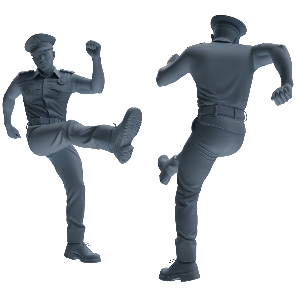 Detail view of MRY-SFW LYGR769 Modern Hong Kong Police Six-Person Dancing Group Model