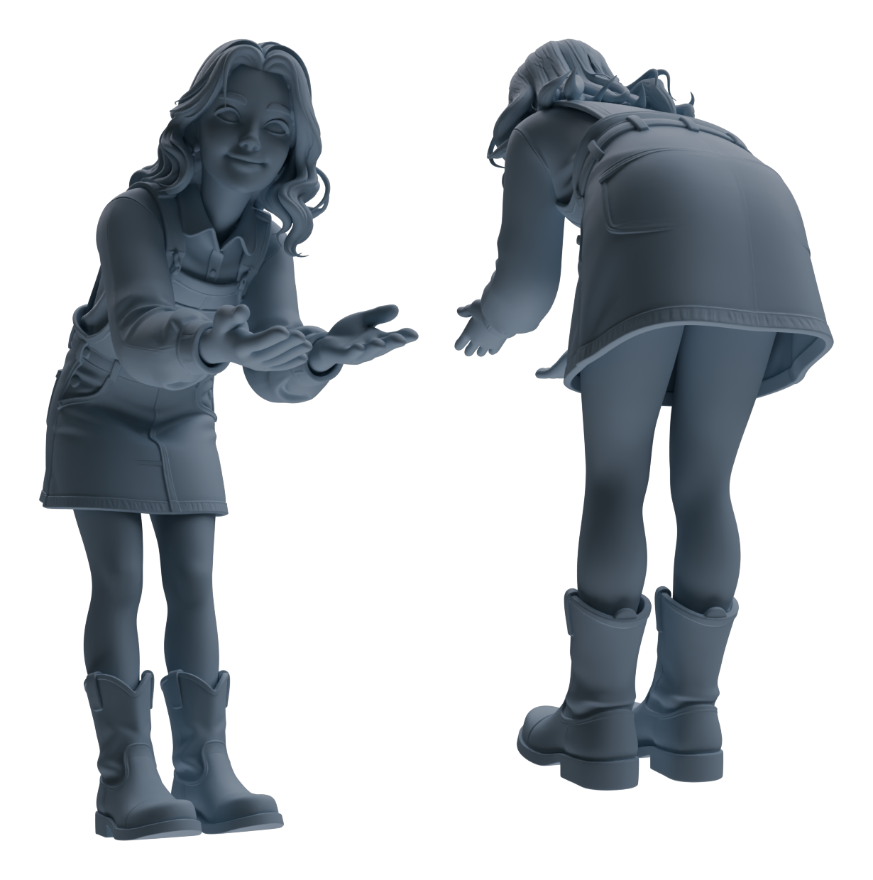 Detail view of MRY-SFW LYTR910 Farm Girl Multi-pose Modern Model 4 pcs Model