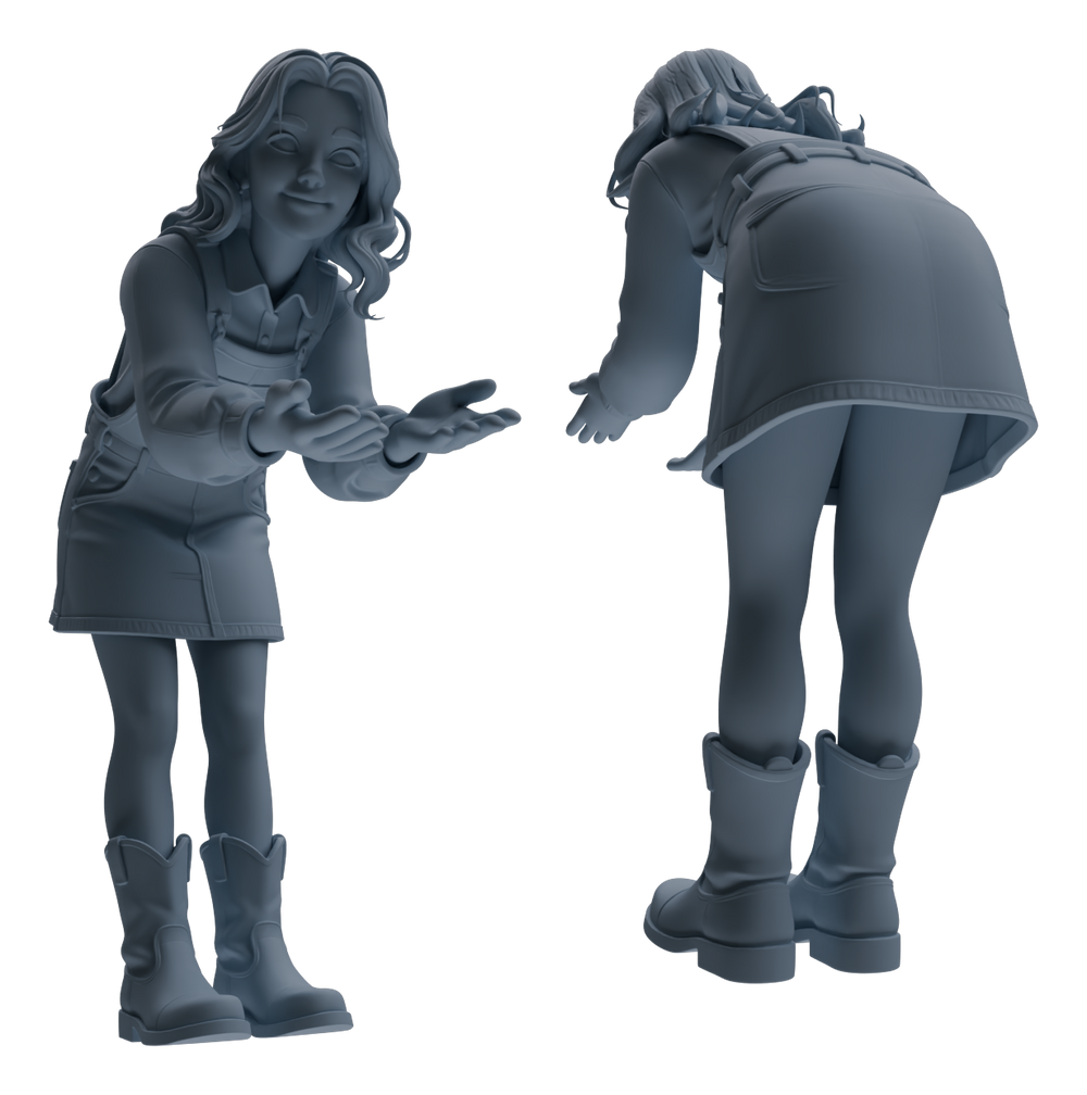 Detail view of MRY-SFW LYTR910 Farm Girl Multi-pose Modern Model 4 pcs Model