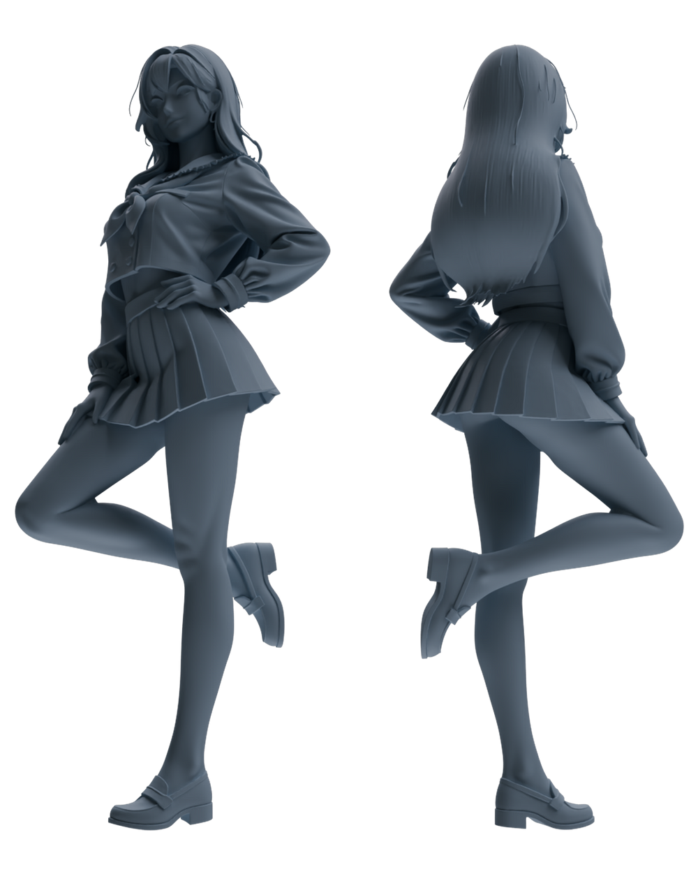 Detail view of MRY-SFW LYTR885 College Style Sailor Uniform Girl Figure Modern Model 3 pcs Model