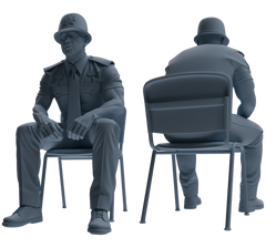 Detail view of MRY-SFW LYGR802 Modern British Police Six-Person Conversation Group Model