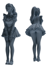 Detail view of MRY-SFW LYTR876 Maid Uniform Girl Figure Modern Model 4 pcs Model