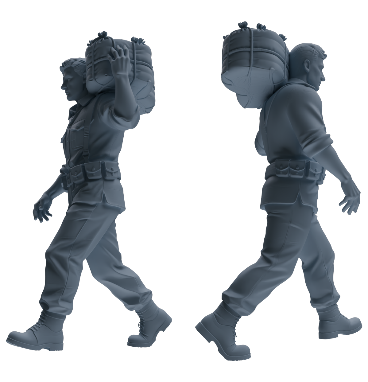 MRY-SFW SSTR175 Miniatures Soldier Model Kit Combat Soldier Pose Modern Model 6 pcs