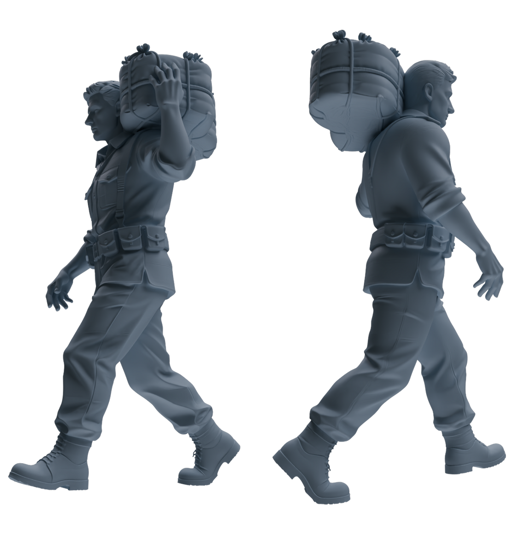 MRY-SFW SSTR175 Miniatures Soldier Model Kit Combat Soldier Pose Modern Model 6 pcs