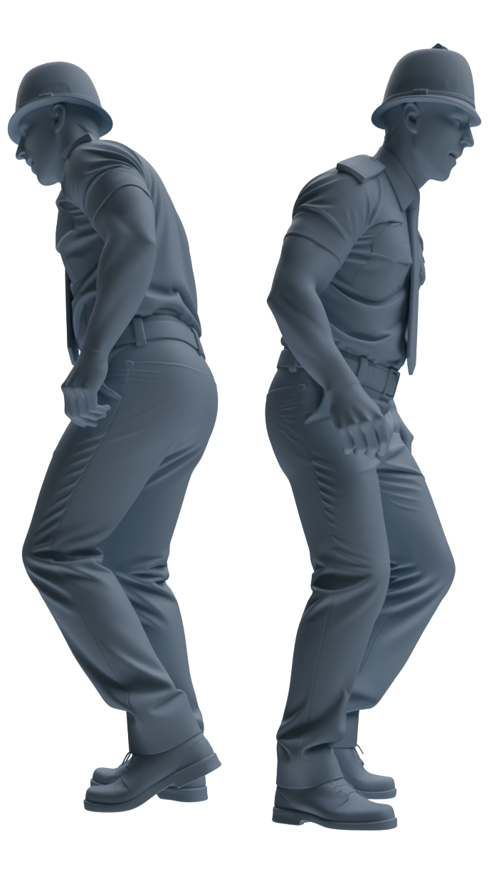 Detail view of MRY-SFW LYGR801 Modern British Police Six-Person Singing Group Model