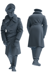 Detail view of MRY-SFW LYGR713 WWII German Army Officer War Scene Six-Person Advancing Group Model