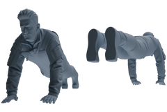 Detail view of MRY-SFW LYGR696 Modern U.S. Military Eight-Person Training Group Model