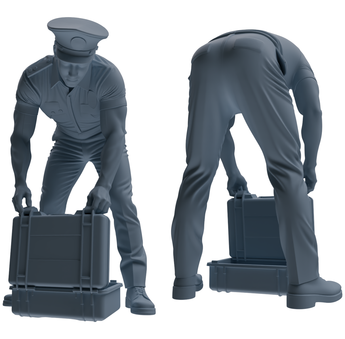 Detail view of MRY-SFW LYGR772 Modern Hong Kong Police Six-Person Combat Readiness Group Model