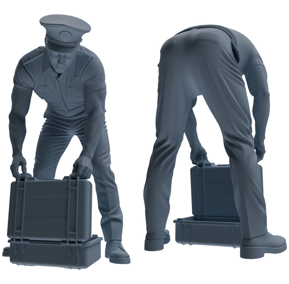 Detail view of MRY-SFW LYGR772 Modern Hong Kong Police Six-Person Combat Readiness Group Model