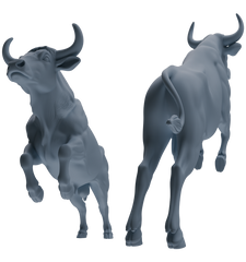 Detail view of MRY-SFW LYTR837 Bullfight Pose Cattle Model 4 pcs Miniature Car Diorama Figures Scene Props Accessories Resin Model
