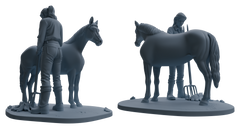 Detail view of MRY-SFW LYTR905 Horse Trainer with Horse Modern Model 4 pcs Model